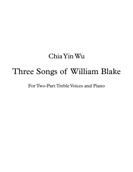 Free Sheet Music Three Songs Of William Blake Two Part Treble Voices And Piano