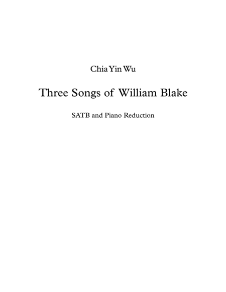 Free Sheet Music Three Songs Of William Blake