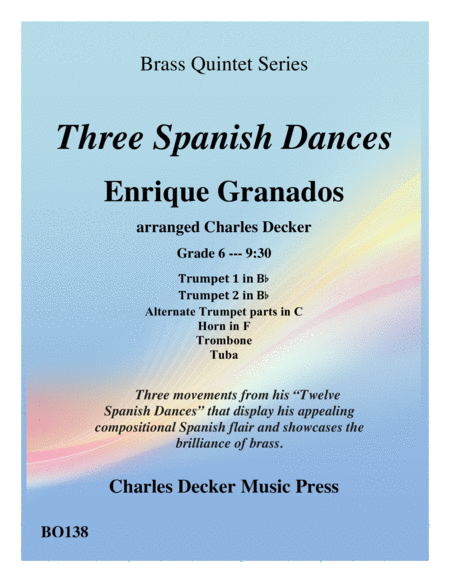 Free Sheet Music Three Spanish Dances For Brass Quintet