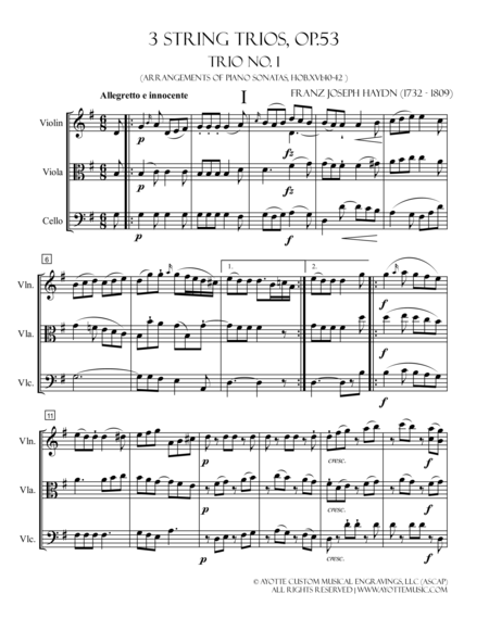 Free Sheet Music Three String Trios Op 53