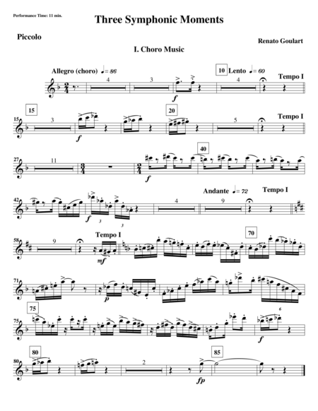 Free Sheet Music Three Symphonic Moments I Choro Music Set Of Parts