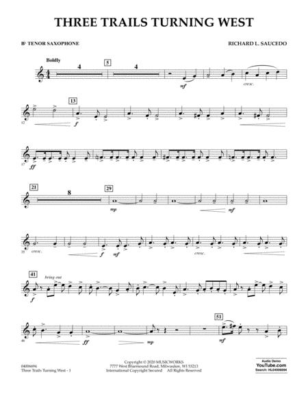 Three Trails Turning West Bb Tenor Saxophone Sheet Music