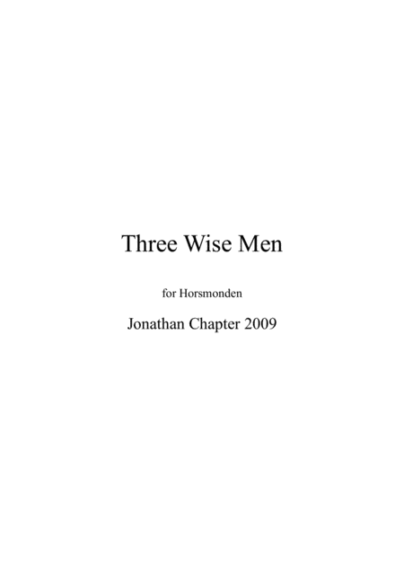 Free Sheet Music Three Wise Men