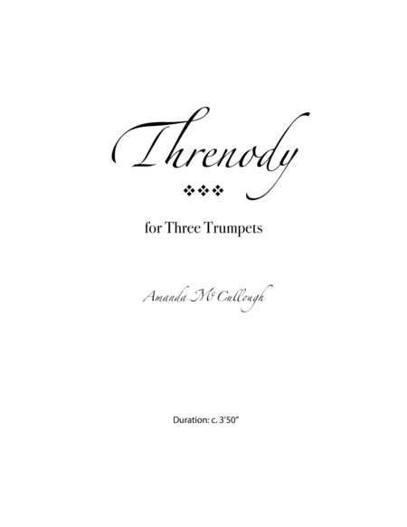 Threnody For Three Trumpets Sheet Music