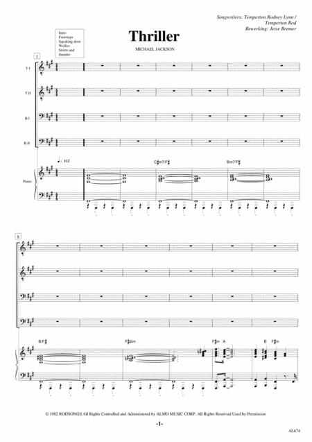 Free Sheet Music Thriller