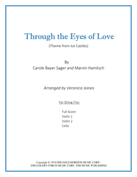 Through The Eyes Of Love For String Trio Sheet Music