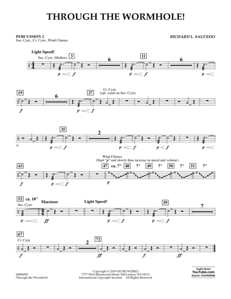 Through The Worm Hole Percussion 2 Sheet Music