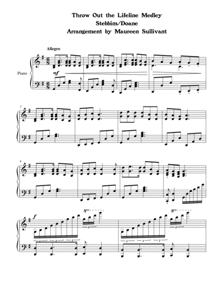 Free Sheet Music Throw Out The Lifeline Medley