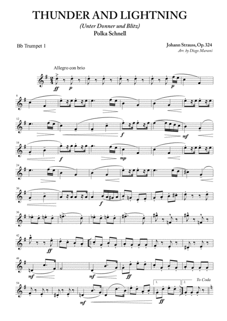 Free Sheet Music Thunder And Lightning For Brass Quartet