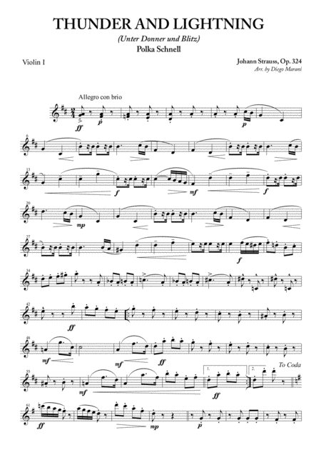 Thunder And Lightning For String Quartet Sheet Music