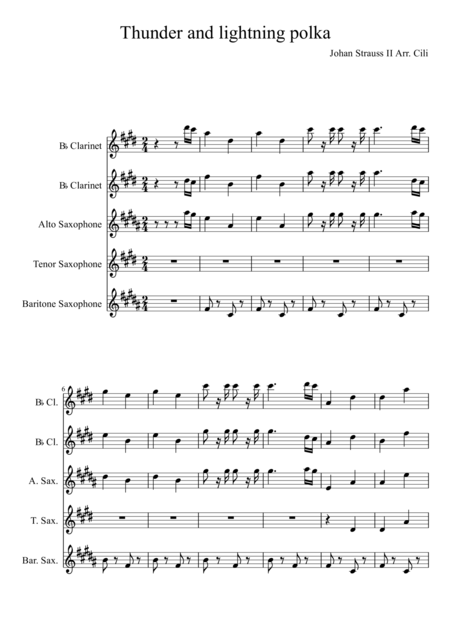 Free Sheet Music Thunder And Lightning Polka Arr Cili For Band