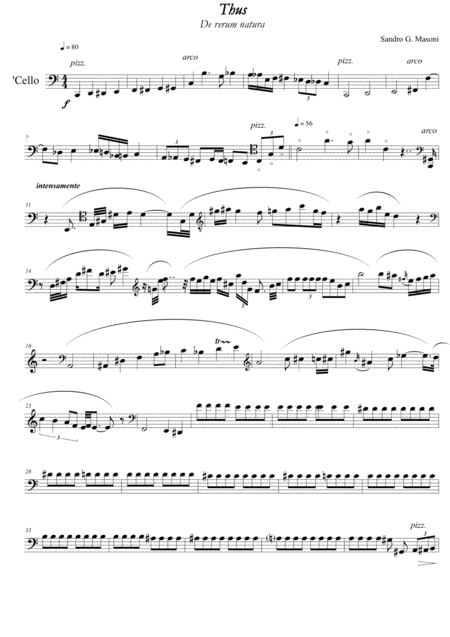 Thus Cello Part Sheet Music