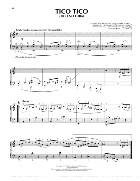 Free Sheet Music Tico Tico Tico Tico No Fuba