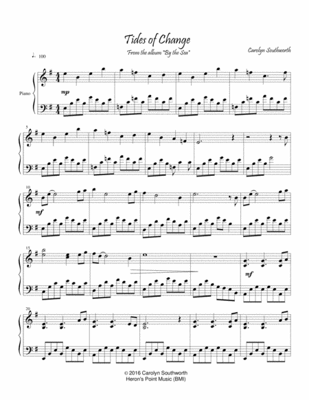 Free Sheet Music Tides Of Changes