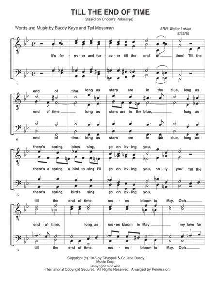 Till The End Of Time Sheet Music