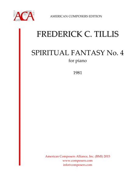 Free Sheet Music Tillis Spiritual Fantasy No 4