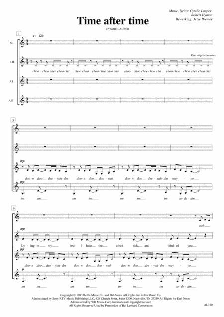 Time After Time Ssaa Solo A Cappella Sheet Music