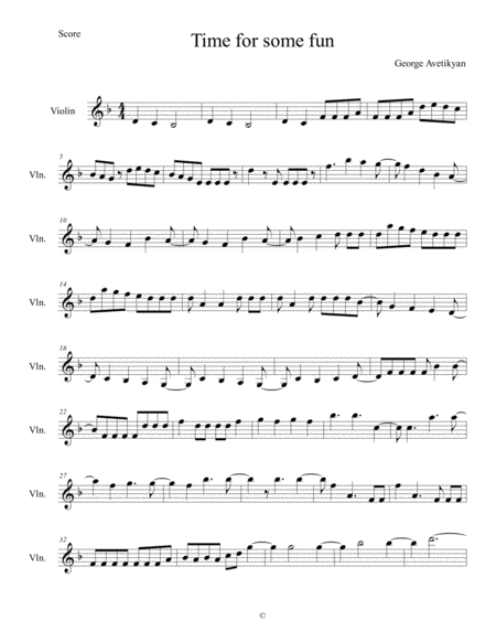 Free Sheet Music Time For Some Fun