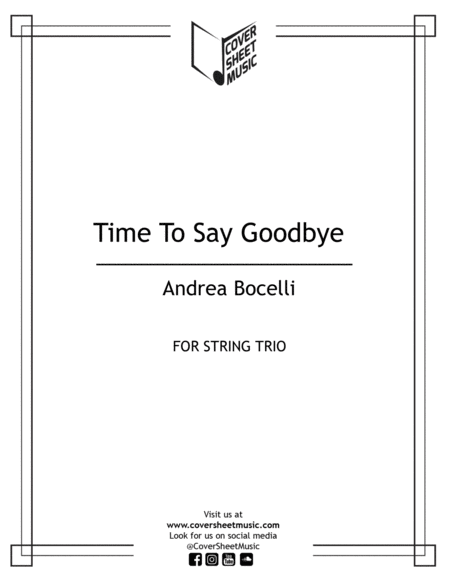 Time To Say Goodbye Con Te Partiro Por Ti Volar String Trio Sheet Music