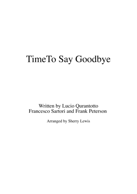 Time To Say Goodbye Violin Solo For Solo Violin Sheet Music