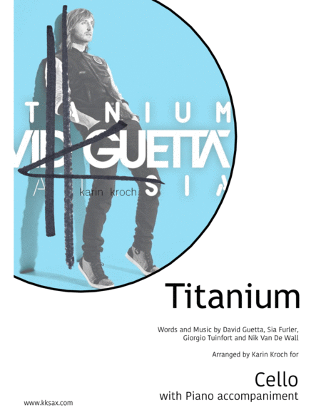 Titanium David Guetta Ft Sia For Cello Piano Sheet Music