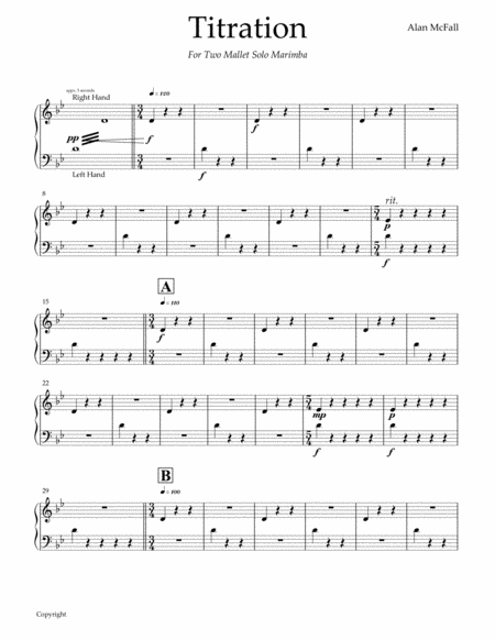 Titration For Solo Marimba Sheet Music