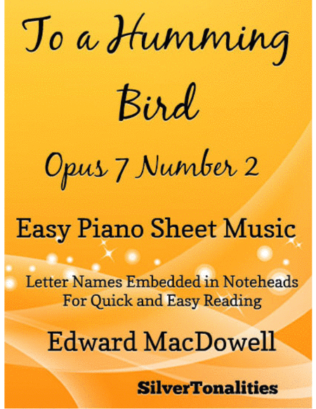 To A Humming Bird Opus 7 Number 2 Easy Piano Sheet Music Sheet Music