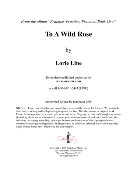Free Sheet Music To A Wild Rose Easy