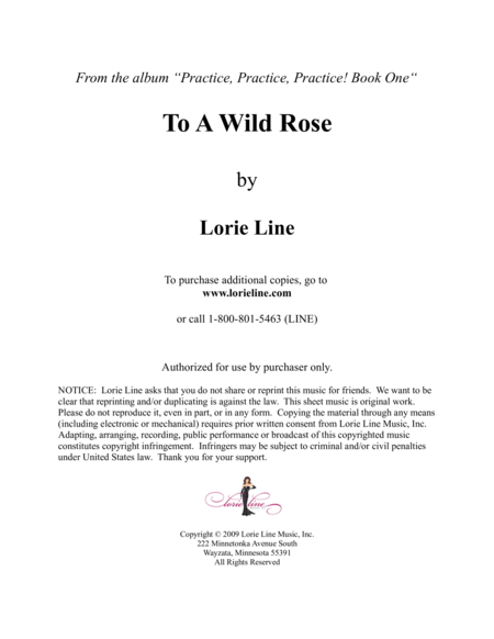 To A Wild Rose Easy Sheet Music