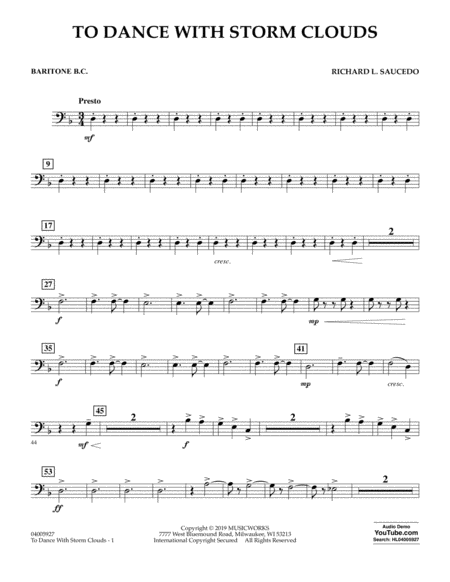 Free Sheet Music To Dance With Storm Clouds Baritone B C