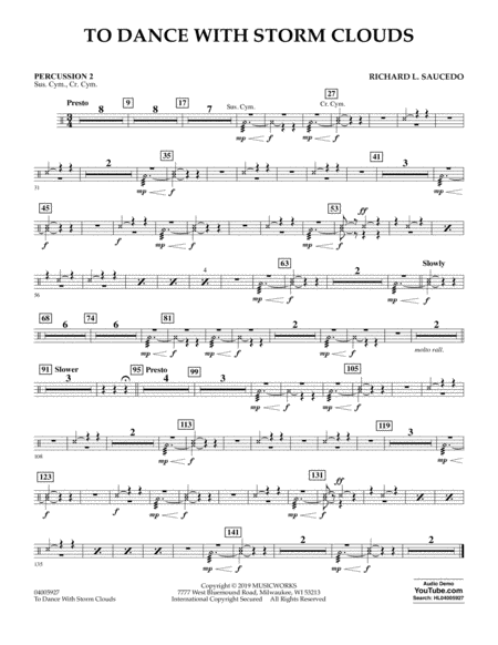 To Dance With Storm Clouds Percussion 2 Sheet Music