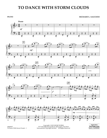 To Dance With Storm Clouds Piano Sheet Music