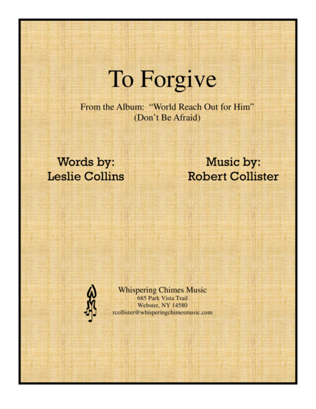 Free Sheet Music To Forgive
