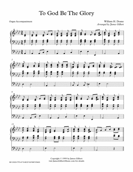 To God Be The Glory Ora Sheet Music