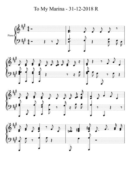 Free Sheet Music To My Marina