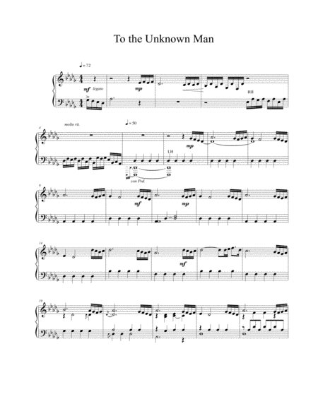 To The Unknown Man Sheet Music