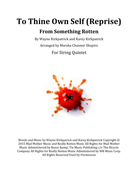 To Thine Own Self Reprise Sheet Music