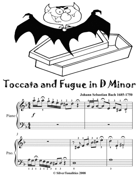 Toccata And Fugue In D Minor Easy Piano Sheet Music Tadpole Edition Sheet Music