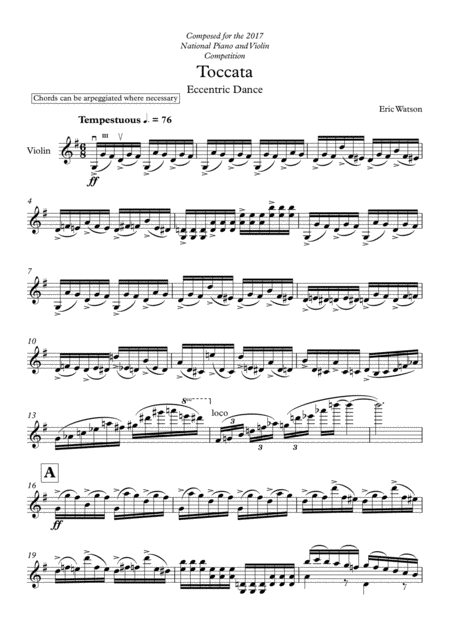 Toccata Eccentric Dance Sheet Music