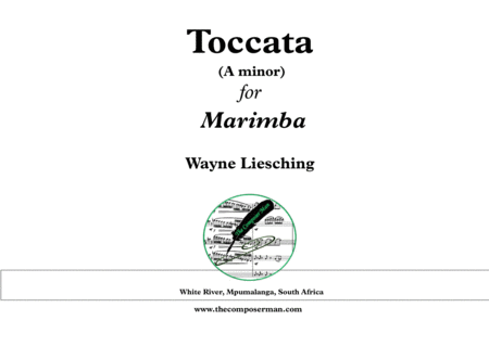 Toccata For Marimba In A Minor Sheet Music