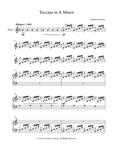 Toccata In A Minor Sheet Music