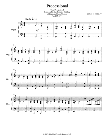 Tonal Procession 1 Sheet Music