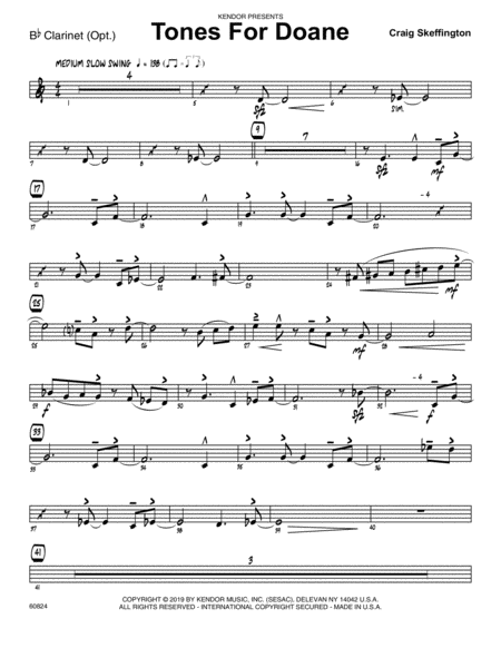 Tones For Doane Bb Clarinet Sheet Music