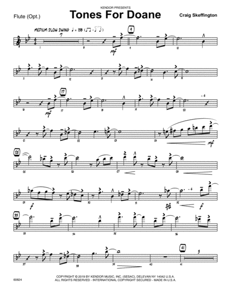 Tones For Doane Flute Sheet Music