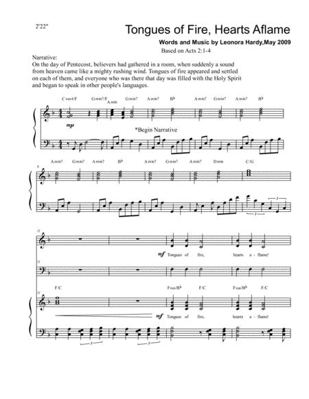 Tongues Of Fire Hearts Aflame Vocal Sheet Music