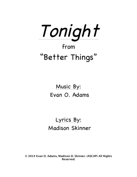 Free Sheet Music Tonight