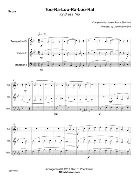 Too Ra Loo Ra Loo Ral For Brass Trio Unaccompanied Sheet Music