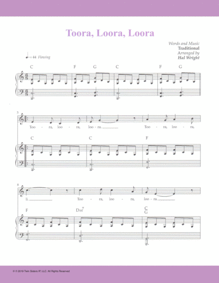 Free Sheet Music Toora Loora Loora