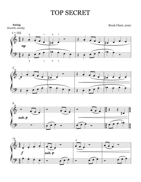 Top Secret Easy Jazz Piano Solo Sheet Music