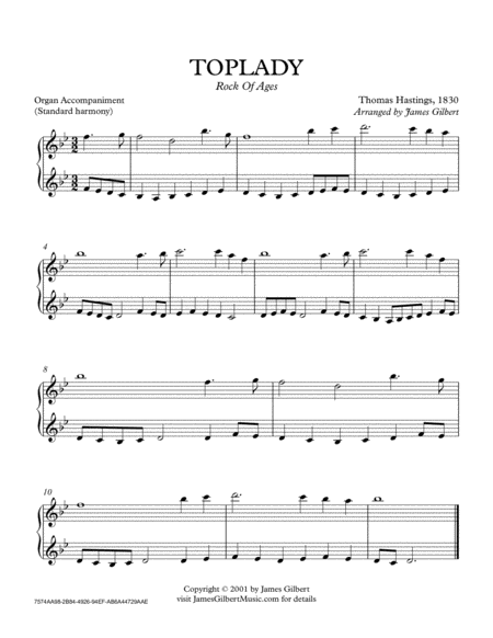 Free Sheet Music Toplady Rock Of Ages Ora